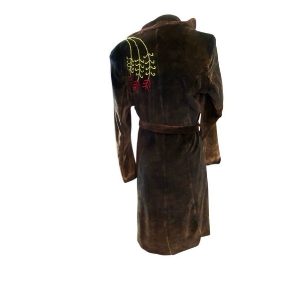Rising International Large Embroidered Long Boho Hippie Art Velvet Jacket - Picture 2 of 7